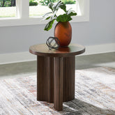 Bay Furniture Gallery - Ashley Furniture - Korestone End Table - Rectangular End Table / Dark Brown - T438-3